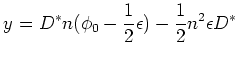 $\displaystyle y = D^* n (\phi_0 - \frac{1}{2}\epsilon) - \frac{1}{2} n^2\epsilon D^*$