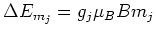 $\displaystyle \Delta E_{m_j} = g_j \mu_B B m_j$